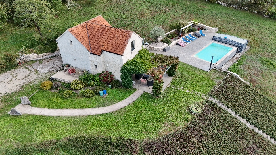 Vue aérienne du gîte